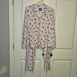 Wine glass pajamas sz 3x NWT
